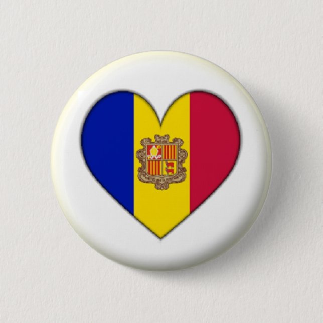 NEU! - ANDORRA HERZ BUTTON BACK ABZEICHEN (Vorderseite)