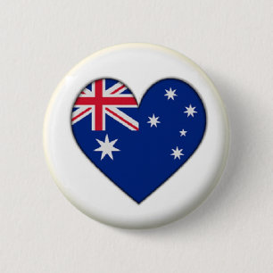 NEU! - AUSTRALIEN HERZEN BUTTON ZURÜCK ABZEICHEN