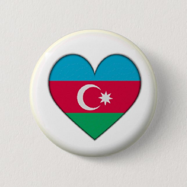 NEU! - AZERBAIJAN HEART BUTTON RACK ABZEICHEN (Vorderseite)