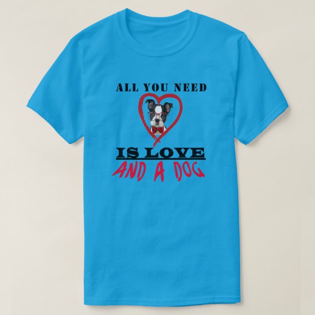 Neu benötigen alle HundeLiebe-blaues Rot-Vorlage T-Shirt (Design vorne)