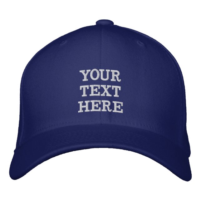 NEU! bestickte Flexfit-Wollkappe - Royal Blue Bestickte Baseballkappe (Vorderseite)