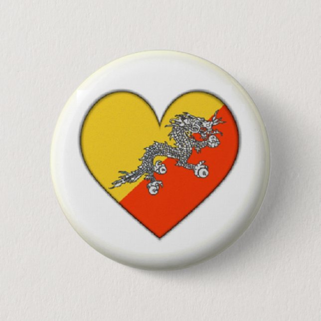 NEU! - BHUTAN HERZ BUTTON RACK ABZEICHEN (Vorderseite)