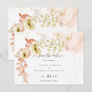 NEU! Boho Floral Wedding Rett Dates Postkarte