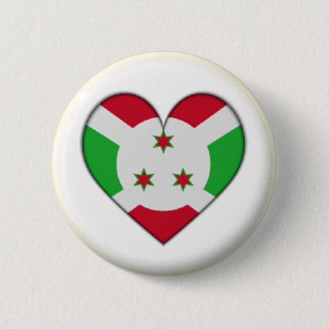 NEU! - BURUNDI HEART BUTTON BACK ABZEICHEN (Vorderseite)