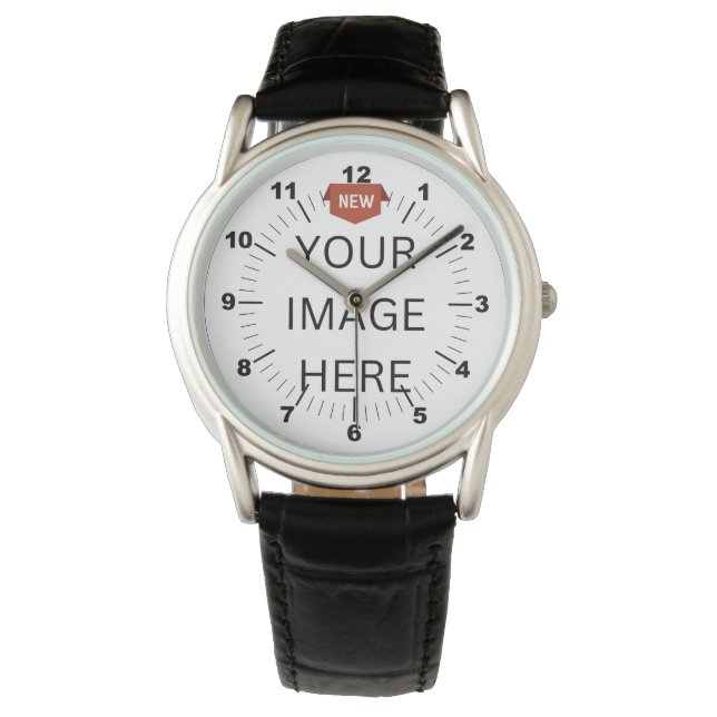 NEU! Crown Protector Black Leather Watch Armbanduhr (Vorderseite)