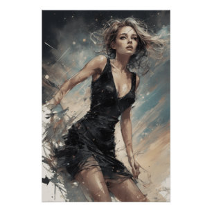 Neu definiert: AI-Designiertes kleines schwarzes K Poster