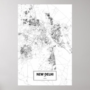 Neu-Delhi, Indien (schwarz auf weiß) Poster