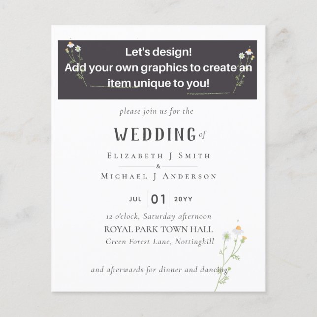 NEU! DESIGN EIGENEN WEDING INVITATION FLYER!! Haus Flyer (Vorne)