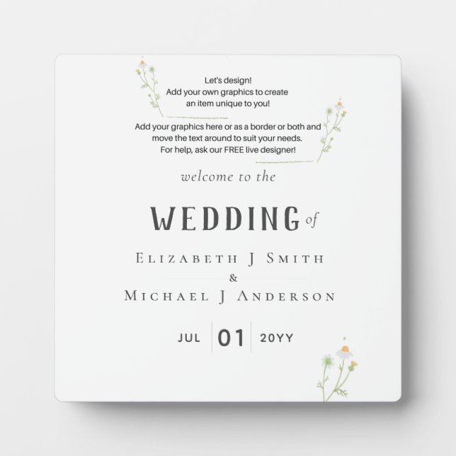 NEU! DESIGN EIGENES WEDING-SIGN FOTOPLATTE (Vorderseite)