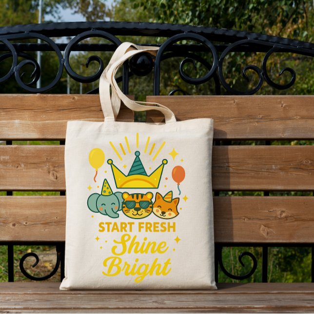 Neu Durchstarten – Strahlend Hell Tote Tasche (Von Creator hochgeladen)