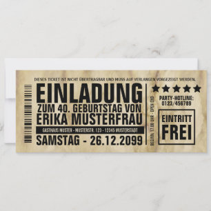 NEU: Einladung zum 40. Geburtstag mit Barcode