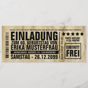 NEU: Einladung zum 60. Geburtstag mit Barcode