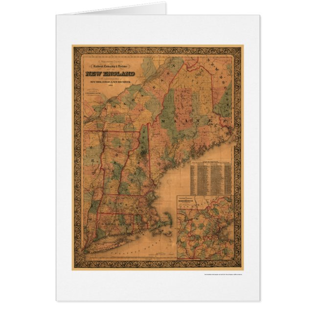 Neu-England Eisenbahn-Karte 1861 (Vorne)
