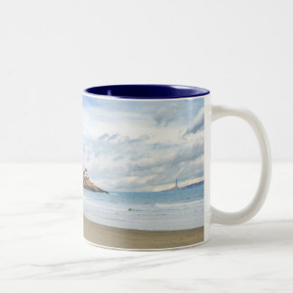 Neu-England Küstenszene Zweifarbige Tasse