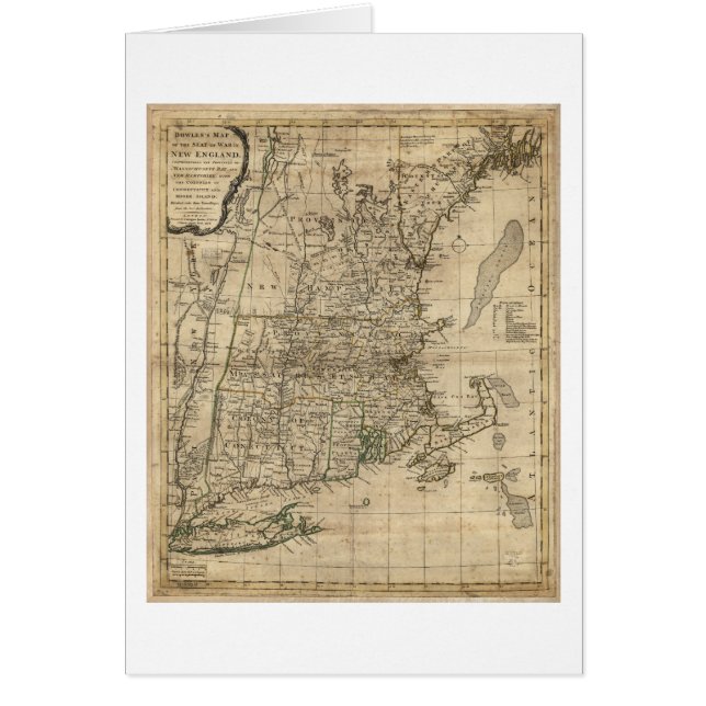 Neu-England revolutionäre Kriegs-Ära-Karte (1776) (Vorne)
