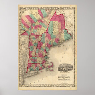 Neu-England und unteres Kanada Poster