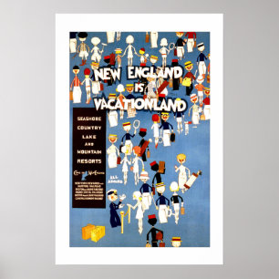 Neu-England Vintage Reise Poster