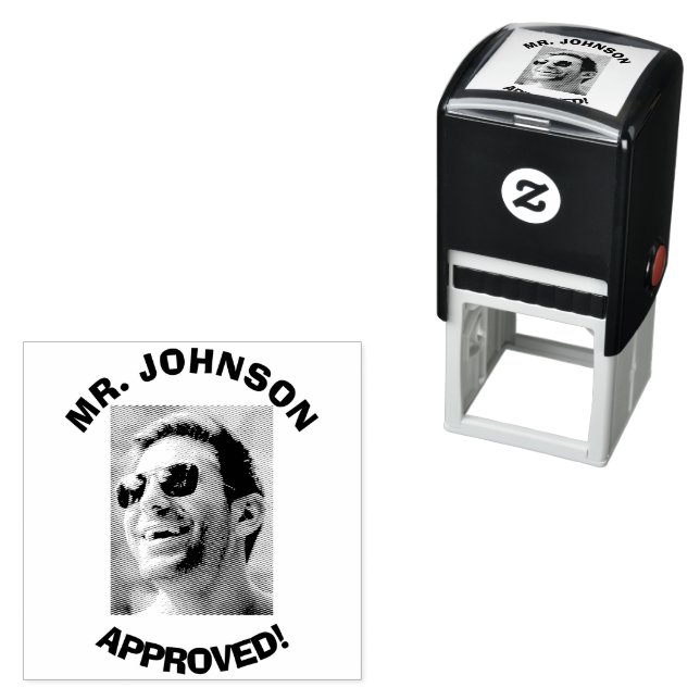 NEU! Genehmigt! Selbstfarbige Briefmarke - Schwarz Permastempel (Beispiel)