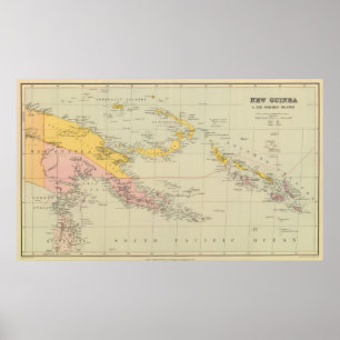 Neu-Guinea und die Salomonen Poster