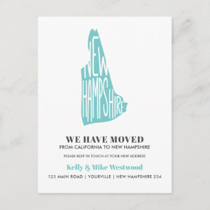 NEU HAMPSHIRE Wir haben neue Adresse Neue Zuhause Postkarte