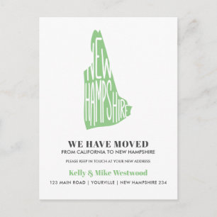 NEU HAMPSHIRE Wir haben neue Adresse Neue Zuhause  Postkarte
