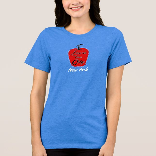 Neu I Liebe Diese Stadt auf blau Tri-Blend Shirt (Vorderseite)
