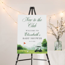 Neu im Club Golf-Baby-Shower-Willkommensschild