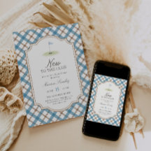 Neu im Club Golf Blau und Braun Baby Shower