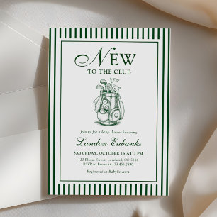 Neu im Club Golf Junge Baby Shower Einladung