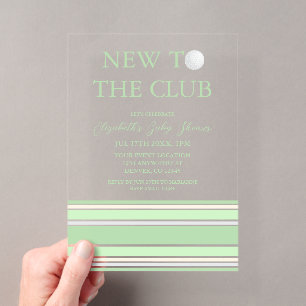 Neu im Club Preppy-Baby-Party Acryleinladungen