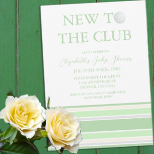 Neu im Club Preppy-Baby-Party Einladung
