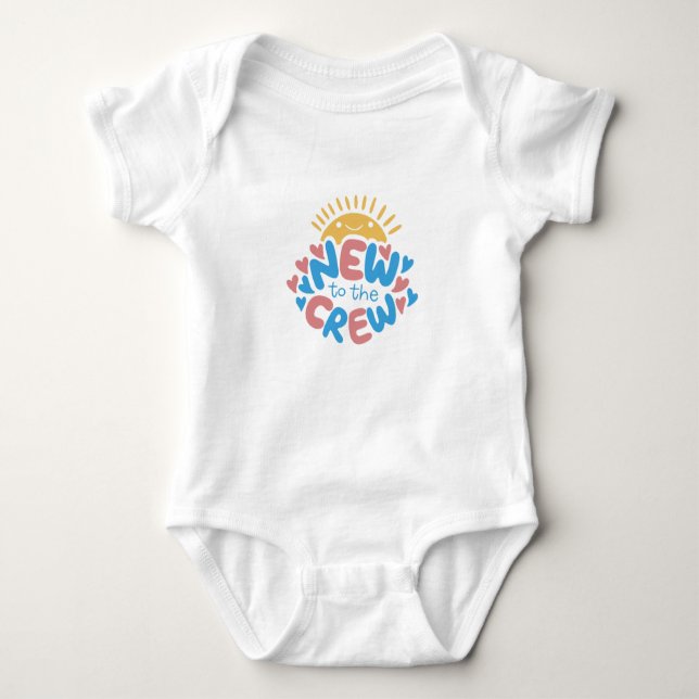 Neu im Crew Baby Zitat Baby Strampler (Vorderseite)