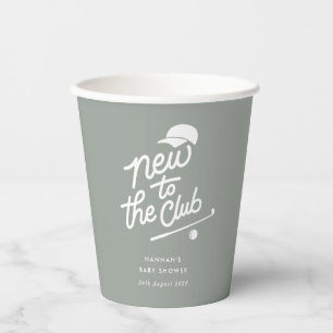 Neu im Golfclub Baby Shower Pappbecher