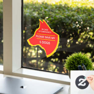 NEU! Im Notfall meine 5 Hunde klammern Gerettet Fensteraufkleber