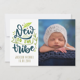 Neu im Stamm Foto Collage Neugeborenes Baby Junge Ankündigung