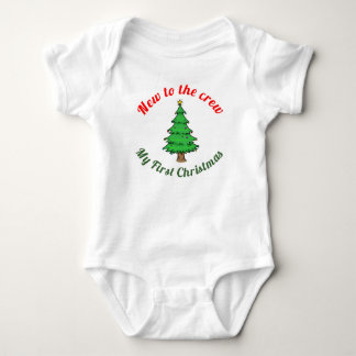 neu in der Crew erste Weihnachtskinderoutfit Baby Strampler