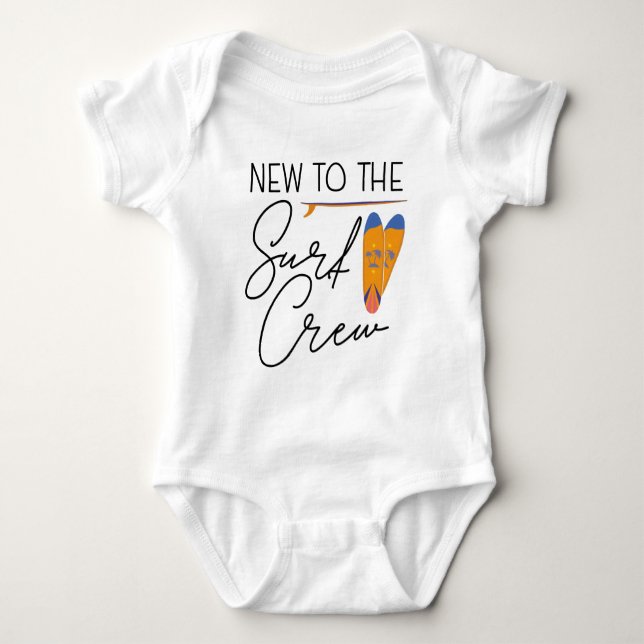 Neu in der Surf-Crew - Niedliches Kindersurfen Baby Strampler (Vorderseite)