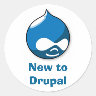 Neu in Drupal Runder Aufkleber
