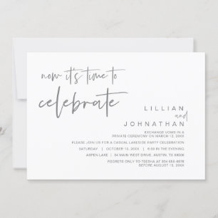 Neu ist es Zeit zu feiern, Hochzeit Elopement Einl Einladung