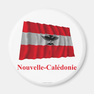 Neu-Kaledonien wellenartig bewegende Flagge mit Magnet