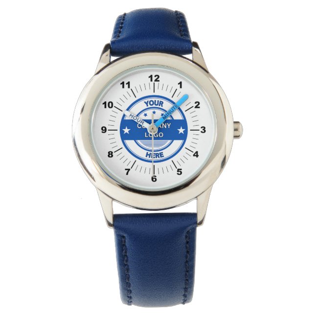 NEU! Kinderuhr - Personalisiert - blau nummeriert Armbanduhr (Vorderseite)