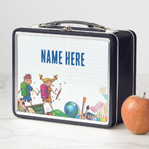 NEU! Lunchbox - Zurück zu Schulmetall - Schwarz