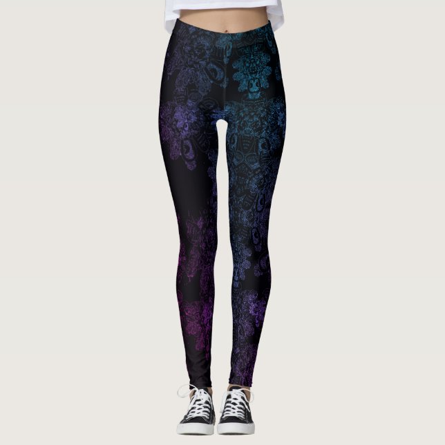 Neu machenWilde Dinge schimmery BluPurple asymmetr Leggings (Vorderseite)