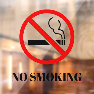 NEU! No Smoking Cling - 12x12 Quadrat - Benutzerde Fensteraufkleber