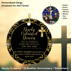 Neu Ordentetes Deacon-Geschenkbuch Verse Custom Keramik Ornament