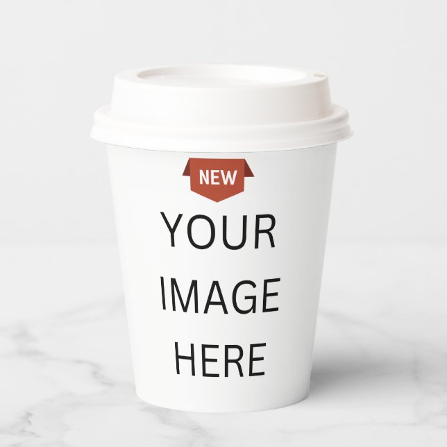 NEU! Papier-Cup mit Lid - 8oz - Pack 8 - Custom Pappbecher (Vorderseite)
