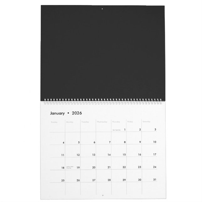 Neu Personalisiert ein schwarz-weißes Foto einer U Kalender (Jan 2026)