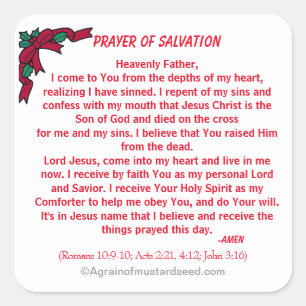 NEU! PRAYER DER SALVATION Weihnachten Quadratischer Aufkleber