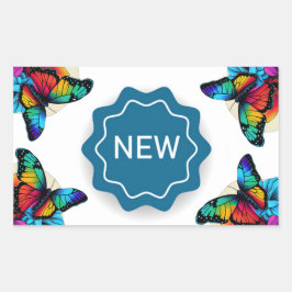 NEU RECHTECKIGER AUFKLEBER