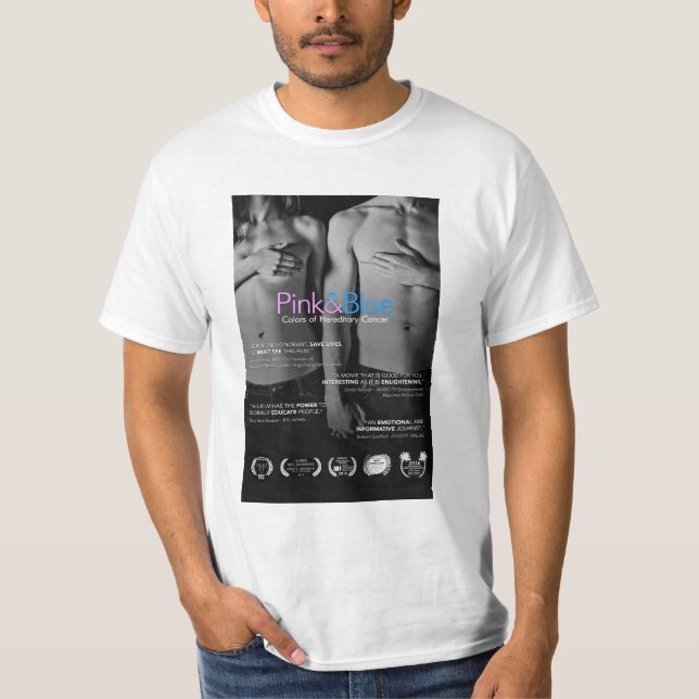 Neu! Rosa u. blaues Film-Shirt w/quotes u. Preise T-Shirt (Vorderseite)
